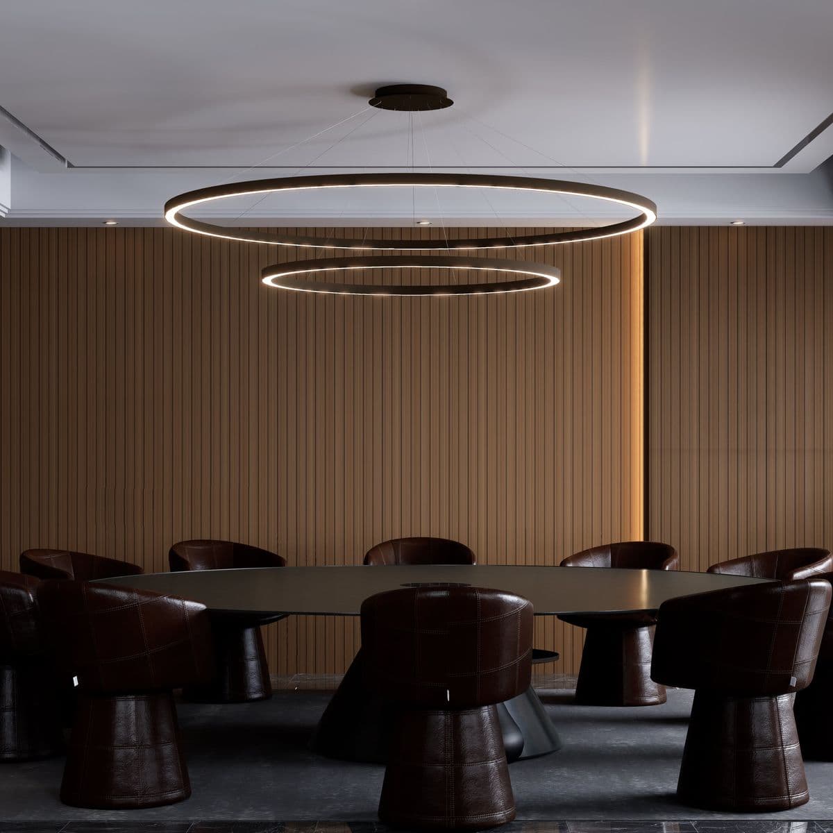 Customized Circular & Curved LED Linear Pendant Light – Modern Hanging Ceiling Lamp