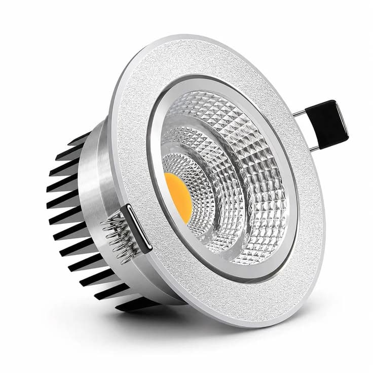Recessed COB LED Downlight 7W – 3" Cut Out, White/Silver Finish